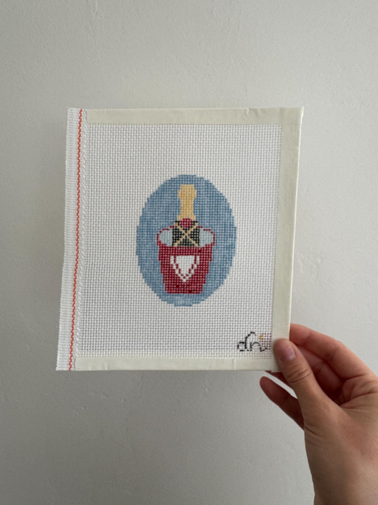 Champagne Bucket - Painted Needlepoint Canvas, Virgin Voyages Inspired Travel Ornament, 13 Mesh