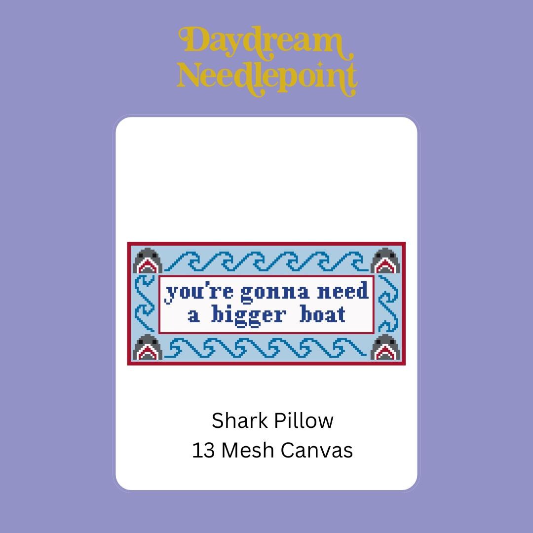 Jaws Inspired - Needlepoint Canvas, Shark Needlepoint, You're gonna need a bigger boat, 13 Mesh