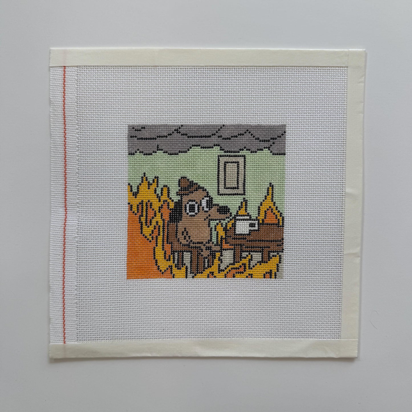 This is Fine Dog Needlepoint Canvas, 18 Mesh