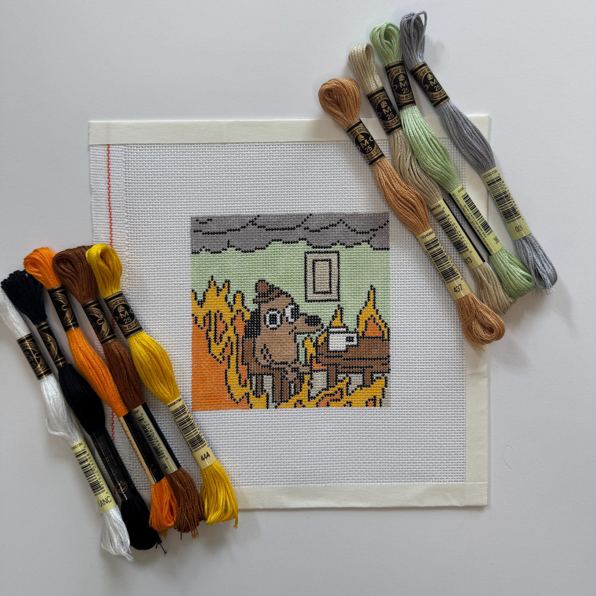 This is Fine Dog Needlepoint Canvas, 18 Mesh