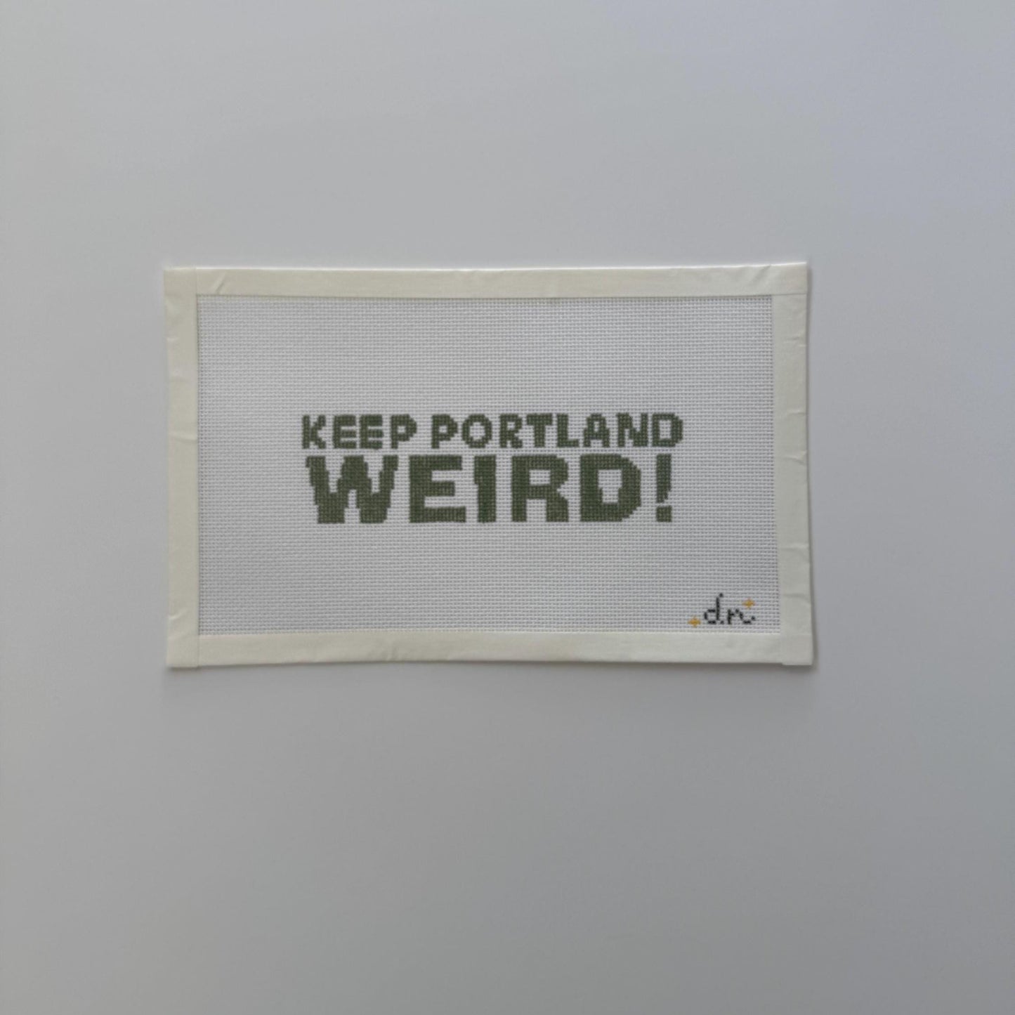 Portland Needlepoint Canvas - Keep Portland Weird, Painted Needlepoint Canvas, Oregon Needlepoint, 18 Mesh