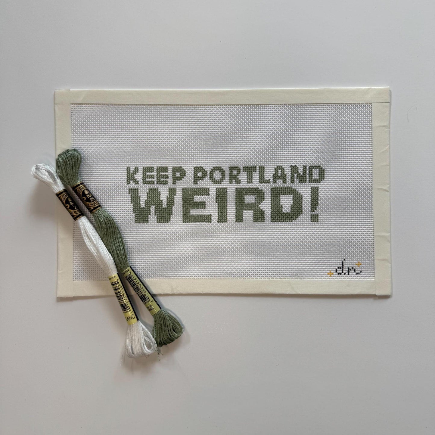 Portland Needlepoint Canvas - Keep Portland Weird, Painted Needlepoint Canvas, Oregon Needlepoint, 18 Mesh