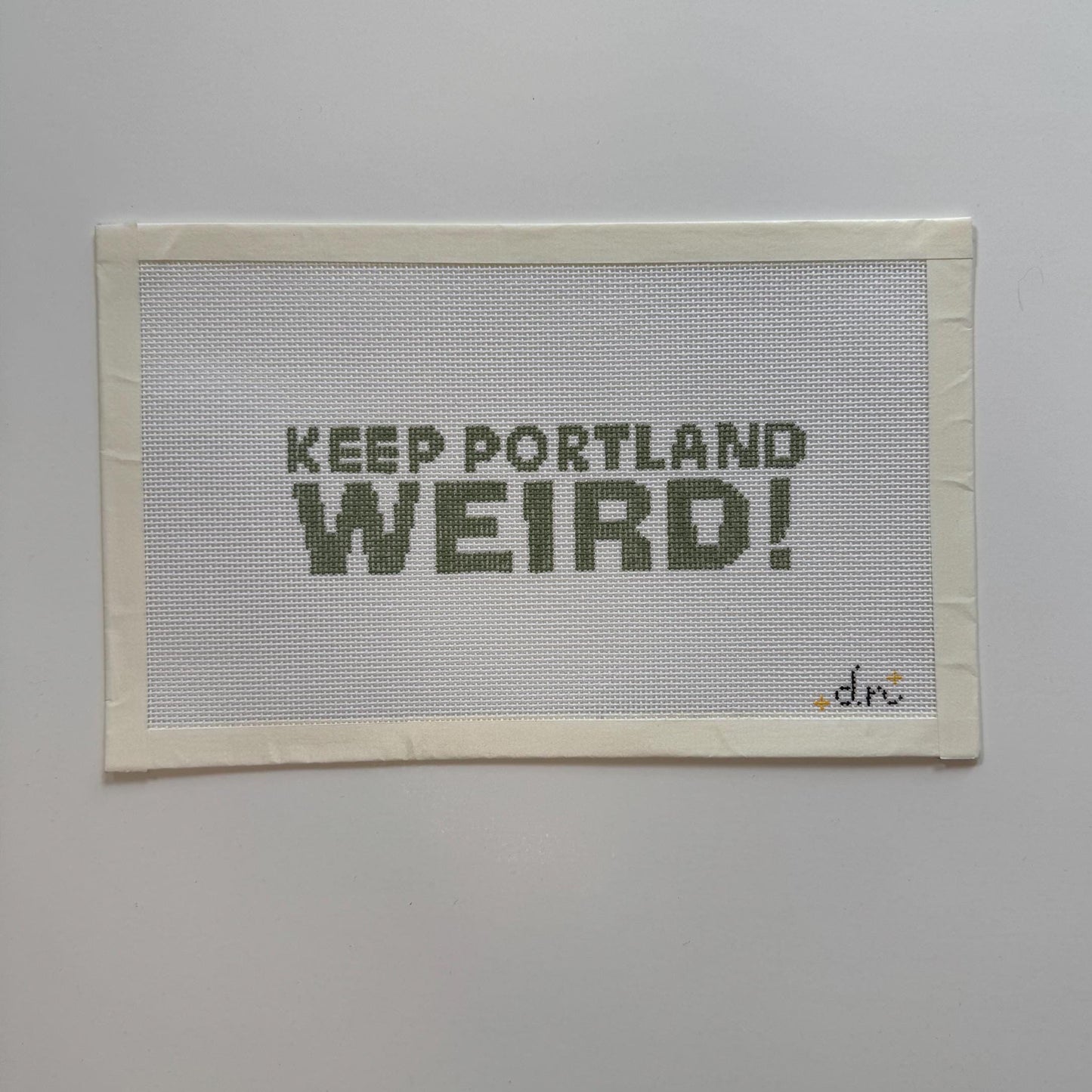 Portland Needlepoint Canvas - Keep Portland Weird, Painted Needlepoint Canvas, Oregon Needlepoint, 18 Mesh