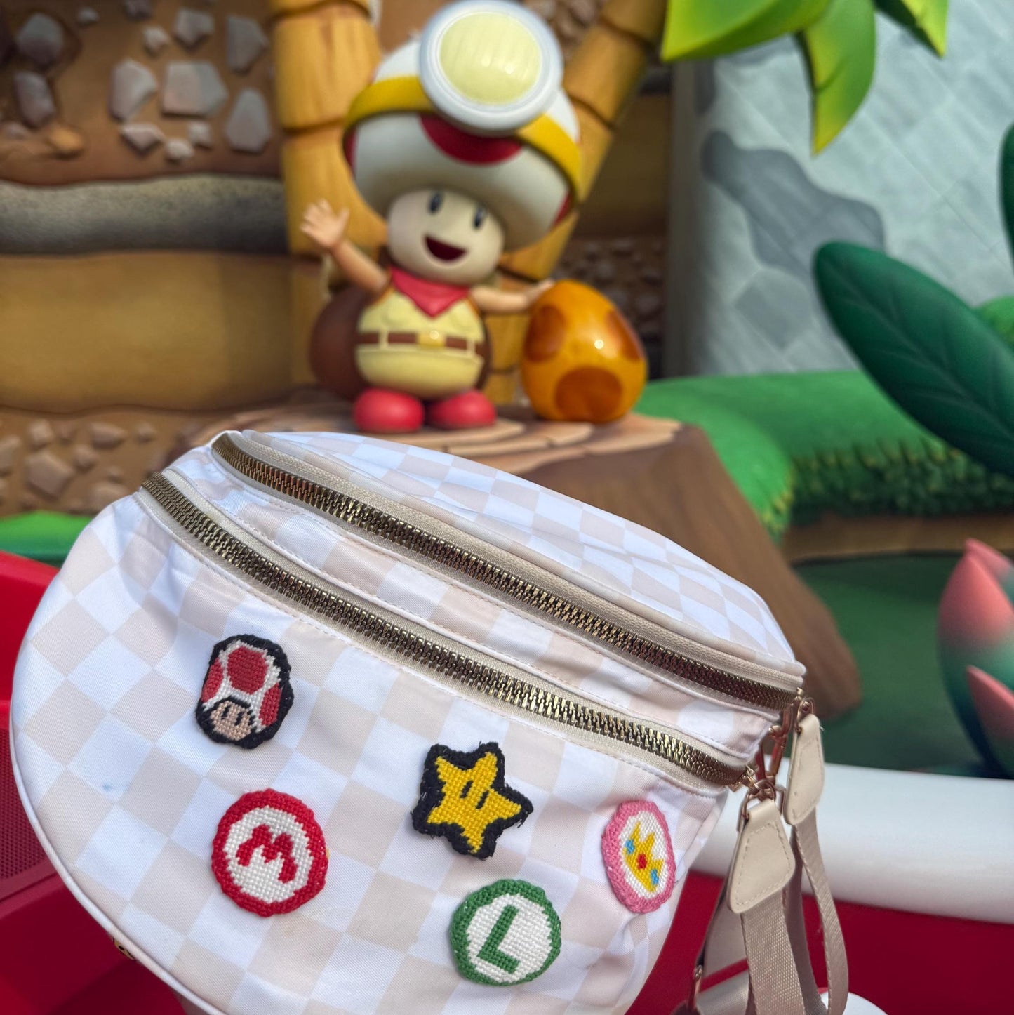 Mario Star Inspired Mini - Painted Needlepoint Canvas, Nintendo Inspired, 18 Mesh