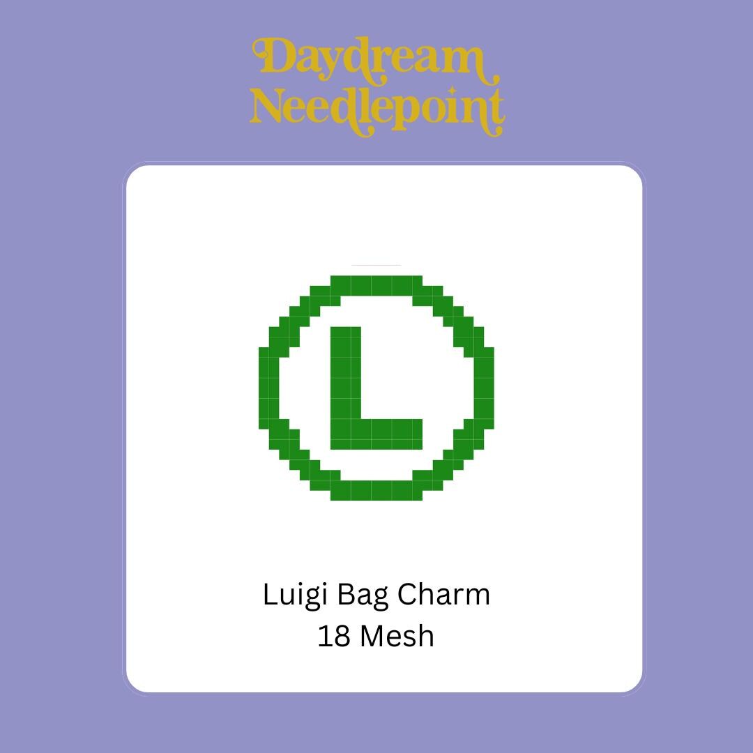 Luigi Inspired Mini - Painted Needlepoint Canvas, Nintendo Inspired, 18 Mesh