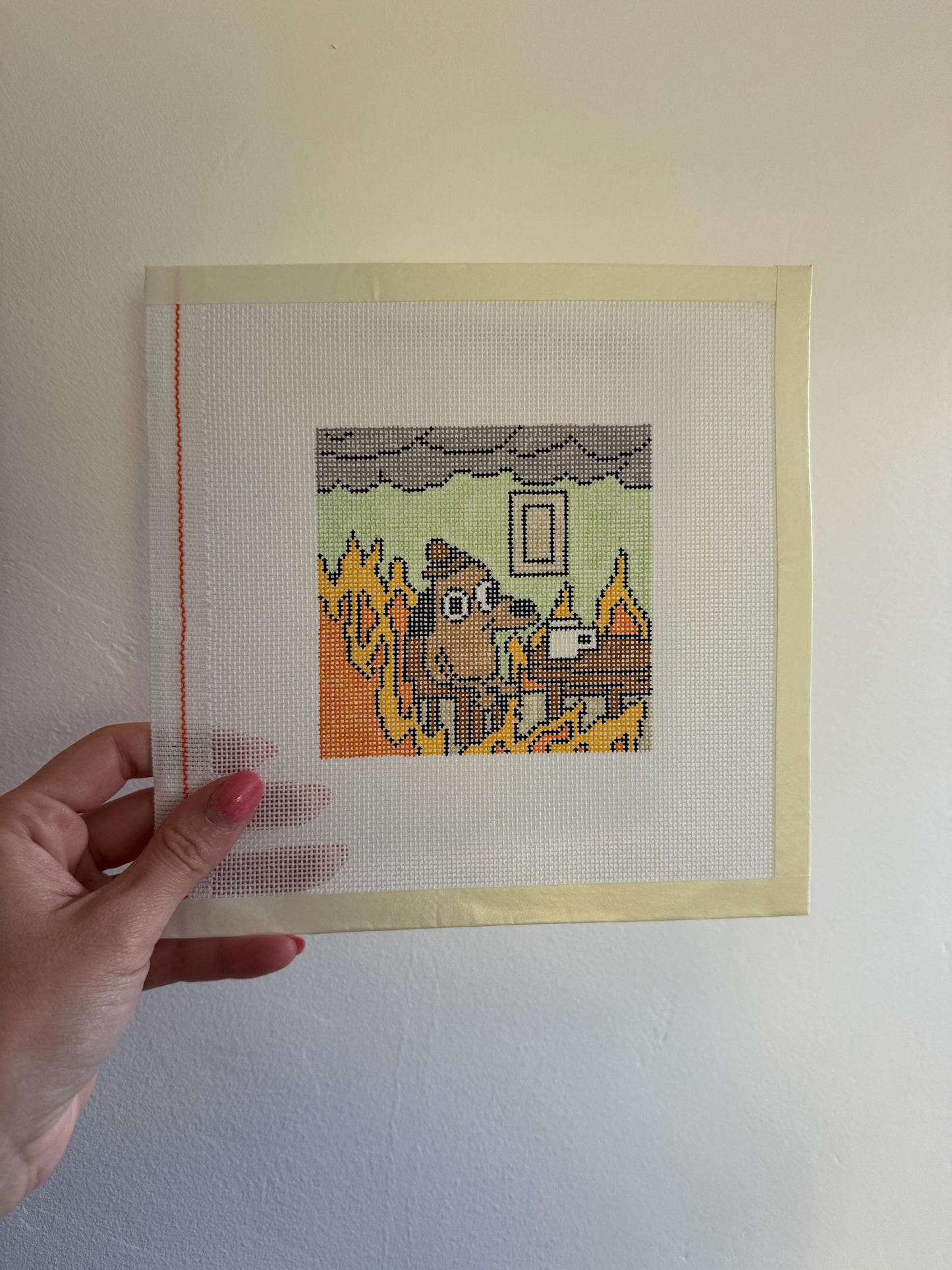 This is Fine Dog Needlepoint Canvas, 18 Mesh