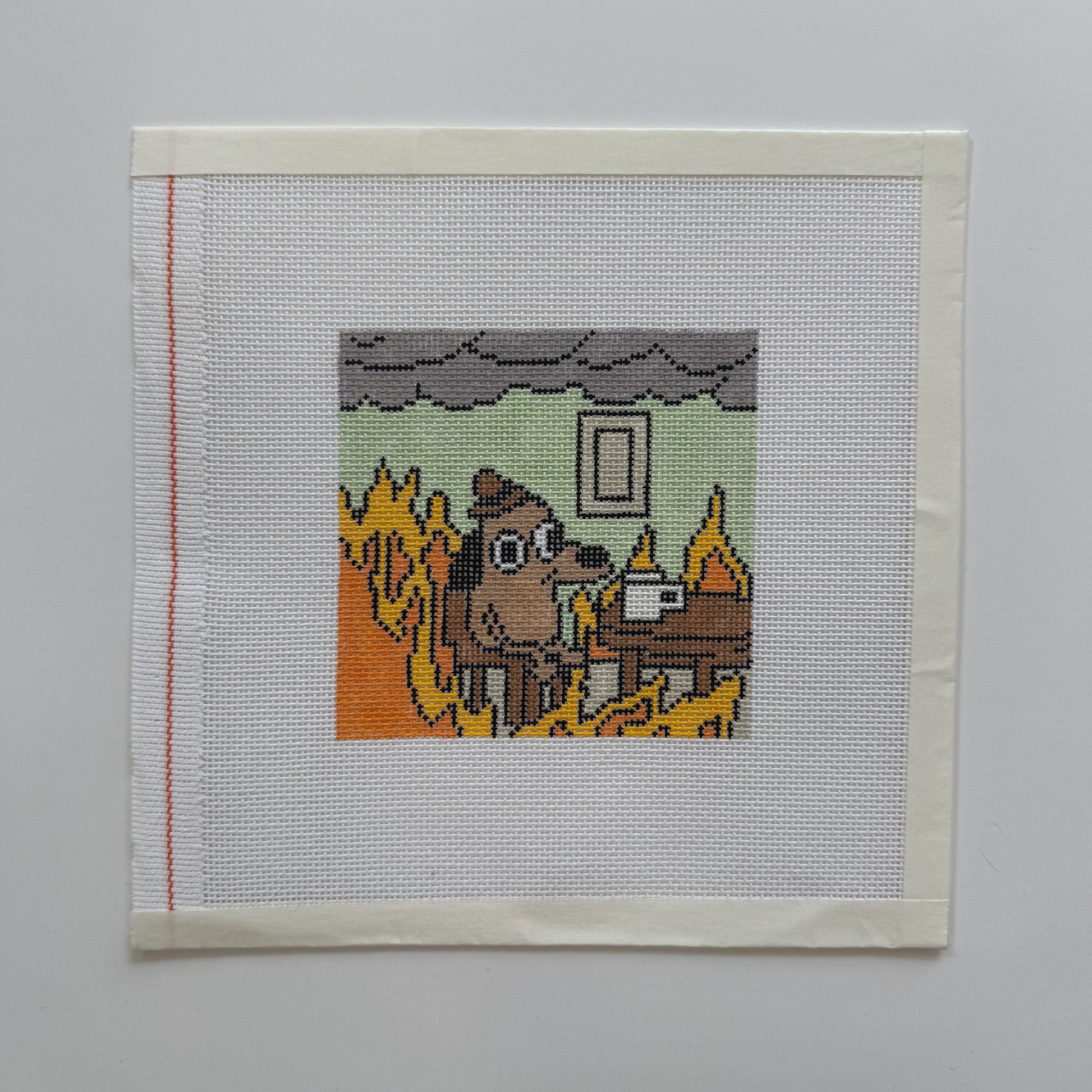 This is Fine Dog Needlepoint Canvas, 18 Mesh