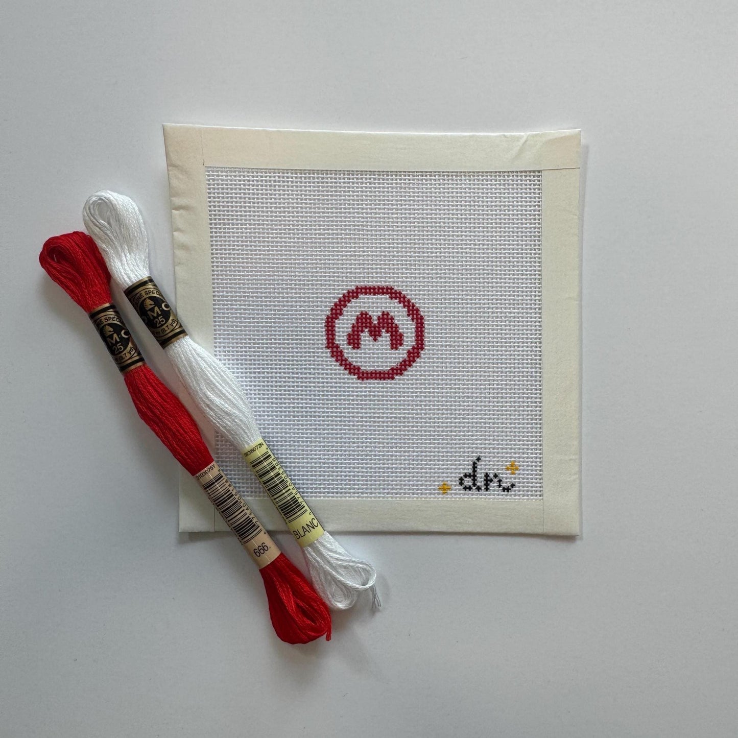Mario Inspired Mini - Painted Needlepoint Canvas, Nintendo Inspired, 18 Mesh