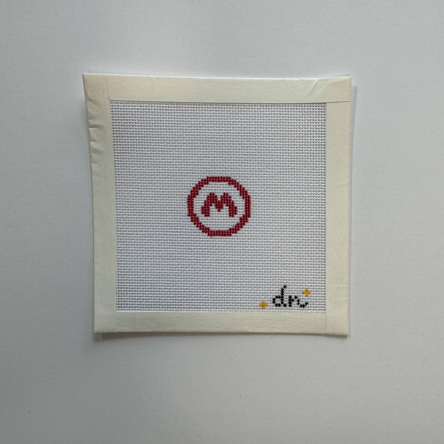 Mario Inspired Mini - Painted Needlepoint Canvas, Nintendo Inspired, 18 Mesh