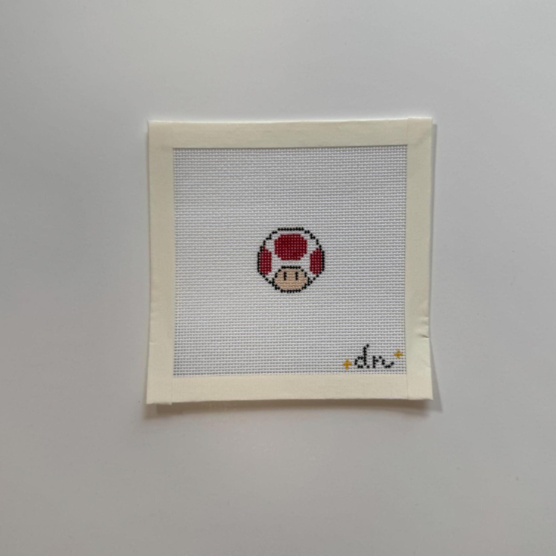 Toad Inspired Mini - Painted Needlepoint Canvas, Nintendo Inspired, 18 Mesh