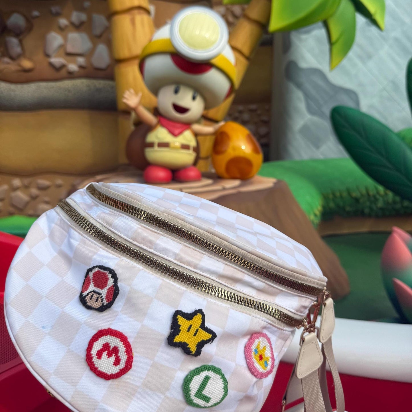 Mario Inspired Mini - Painted Needlepoint Canvas, Nintendo Inspired, 18 Mesh