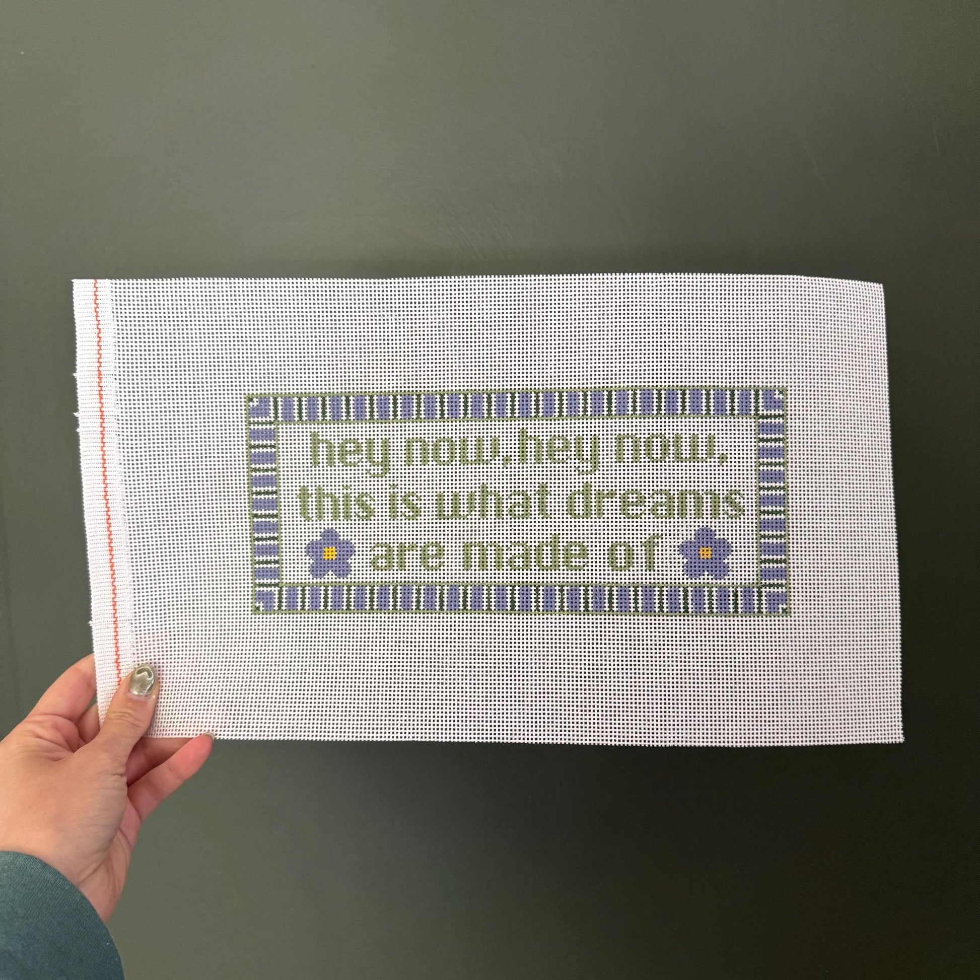 What Dreams Are Made Of - Painted Needlepoint Canvas, Lizzie McGuire Movie Inspired, 13 Mesh