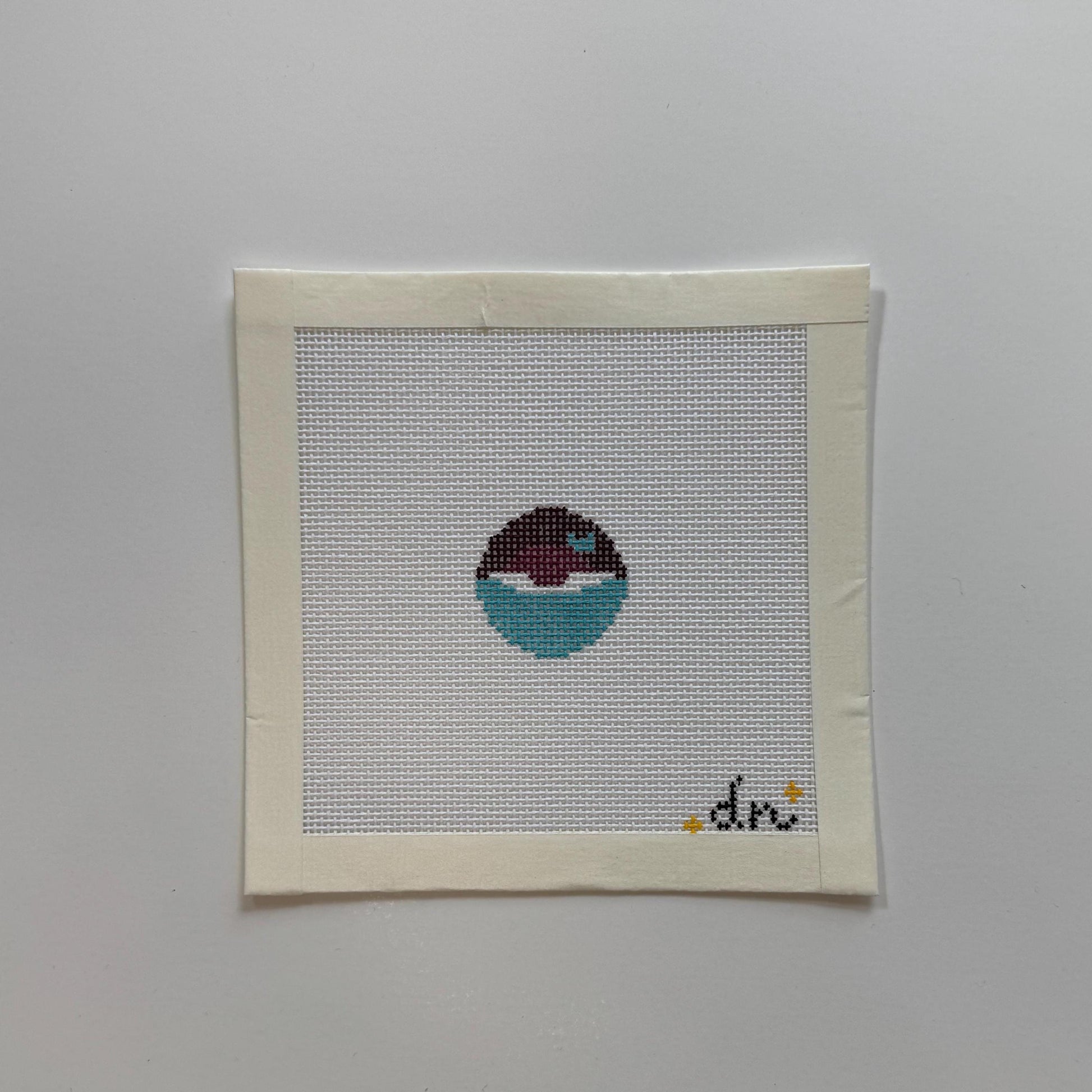 Libby Library Needlepoint Canvas: Book Lover Bag Charm