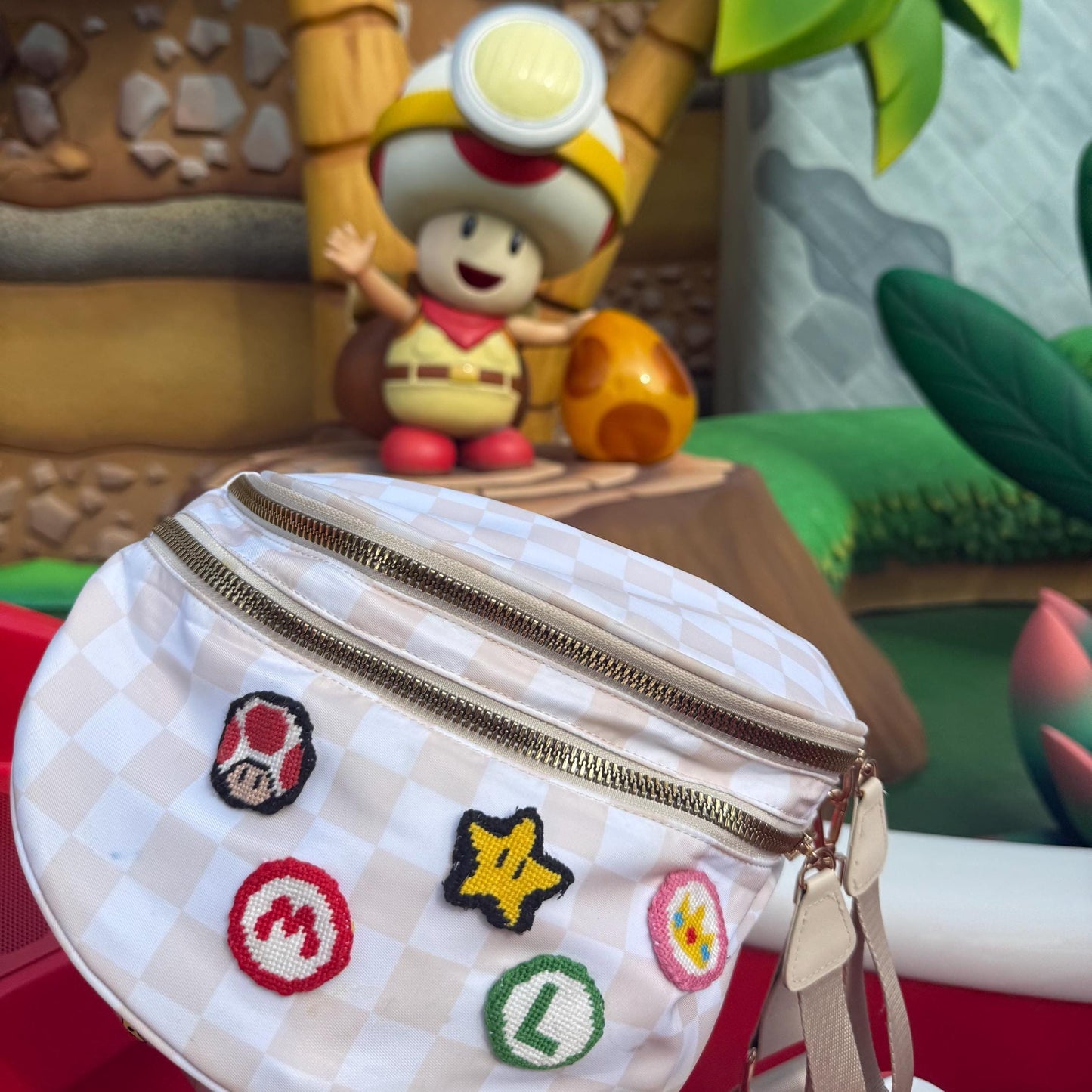 Toad Inspired Mini - Painted Needlepoint Canvas, Nintendo Inspired, 18 Mesh