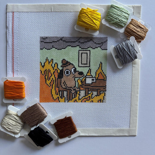 This is Fine Dog Needlepoint Canvas, 18 Mesh
