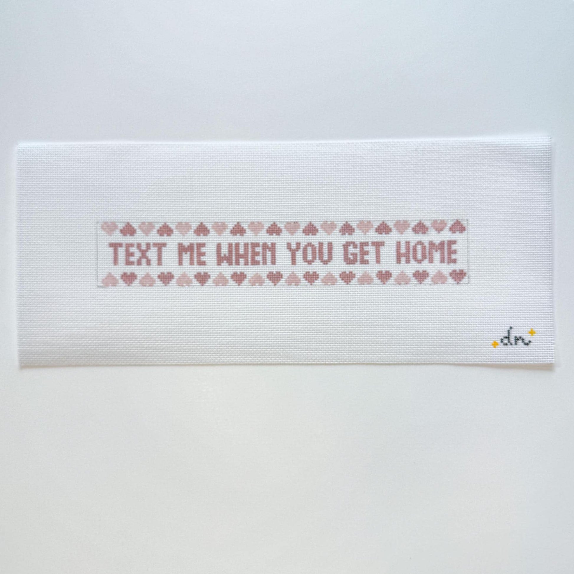 Text Me When You Get Home Needlepoint Canvas Key Fob