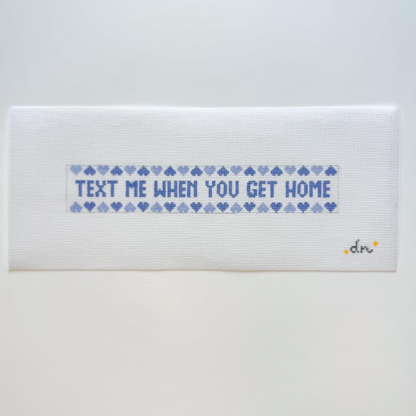 Text Me When You Get Home Needlepoint Canvas Key Fob