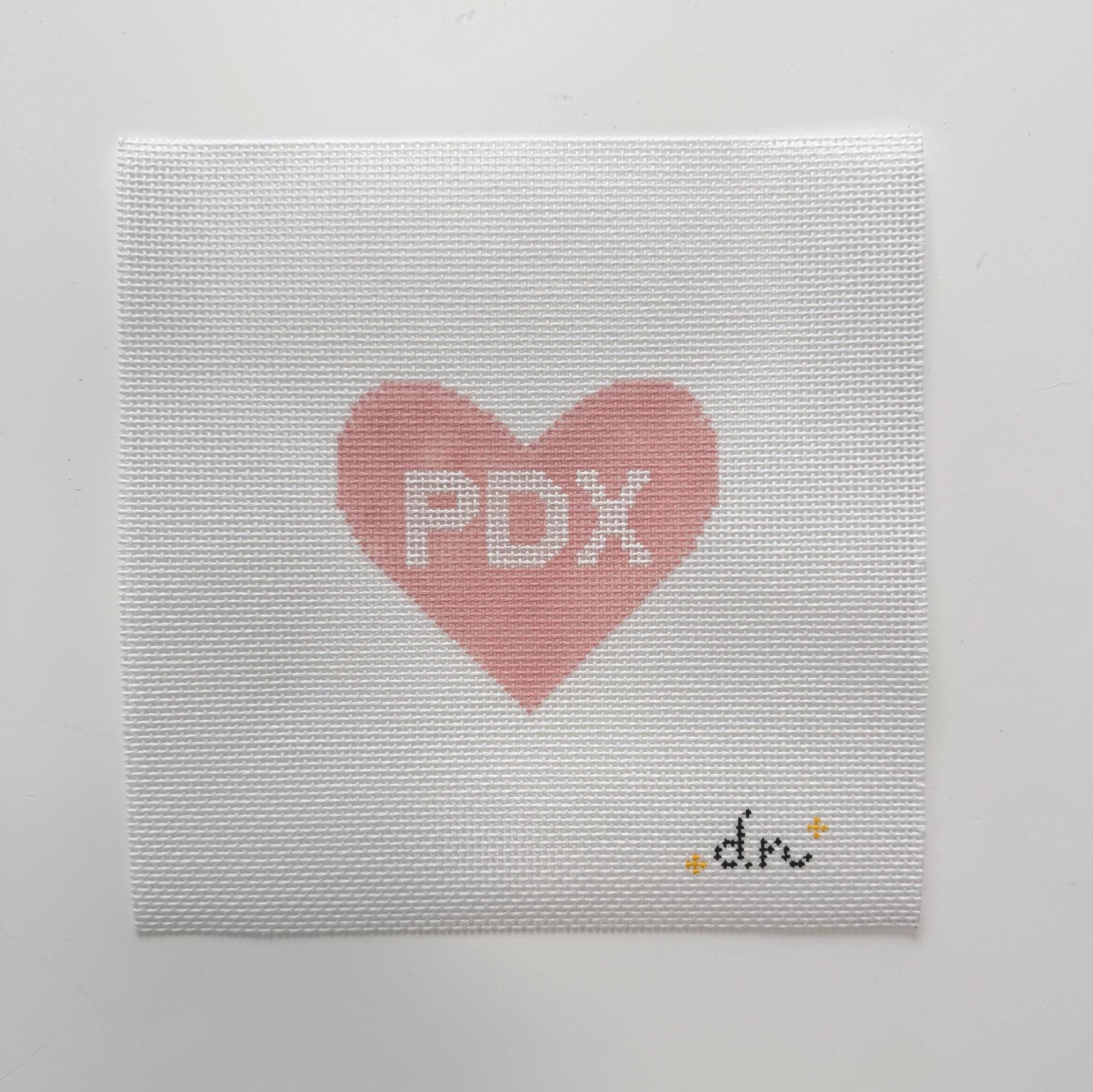 Custom Beginner Needlepoint Heart: 13 Mesh Needlepoint