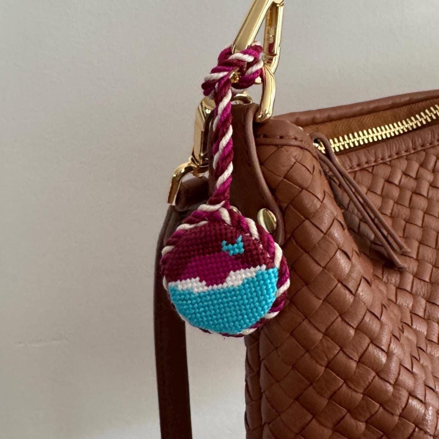 Libby Library Needlepoint Canvas: Book Lover Bag Charm