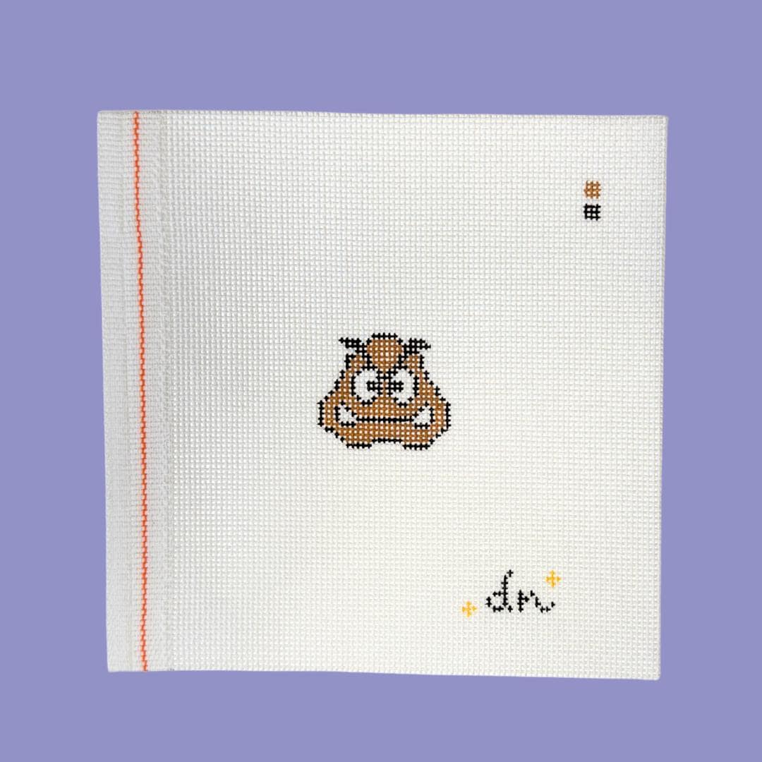 Goomba Mini - Painted Needlepoint Canvas, Nintendo Inspired, 18 Mesh