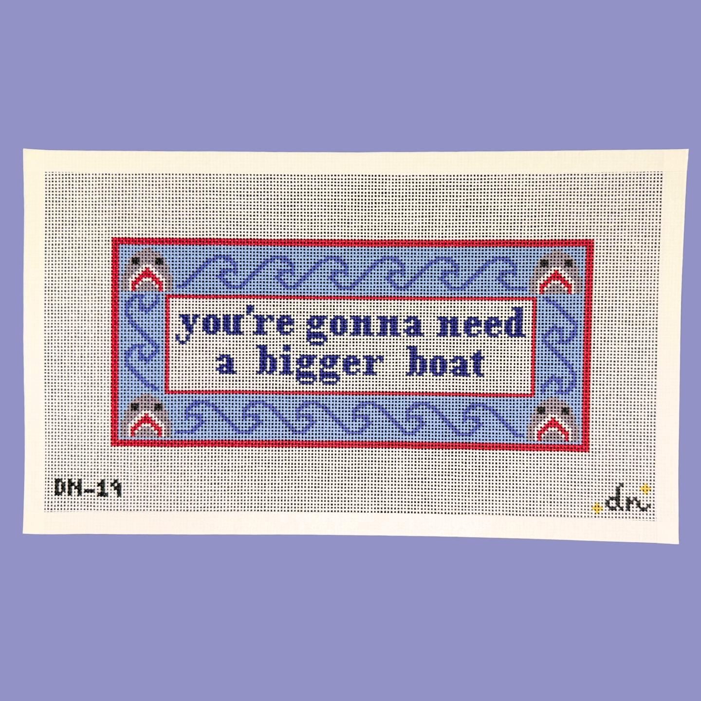 Jaws Inspired - Needlepoint Canvas, Shark Needlepoint, You're gonna need a bigger boat, 13 Mesh