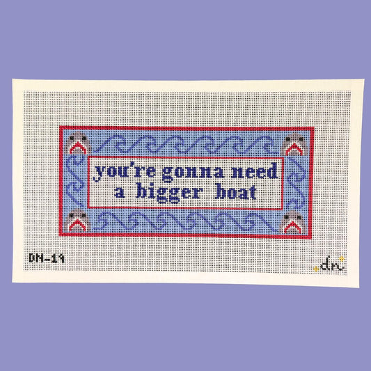 Jaws Inspired - Needlepoint Canvas, Shark Needlepoint, You're gonna need a bigger boat, 13 Mesh