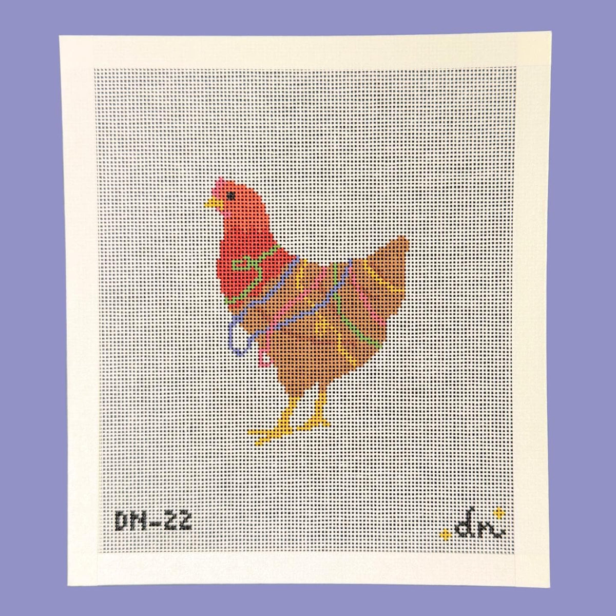 Thread Chicken Needlepoint Canvas: Funny Needlepoint, 18 Mesh