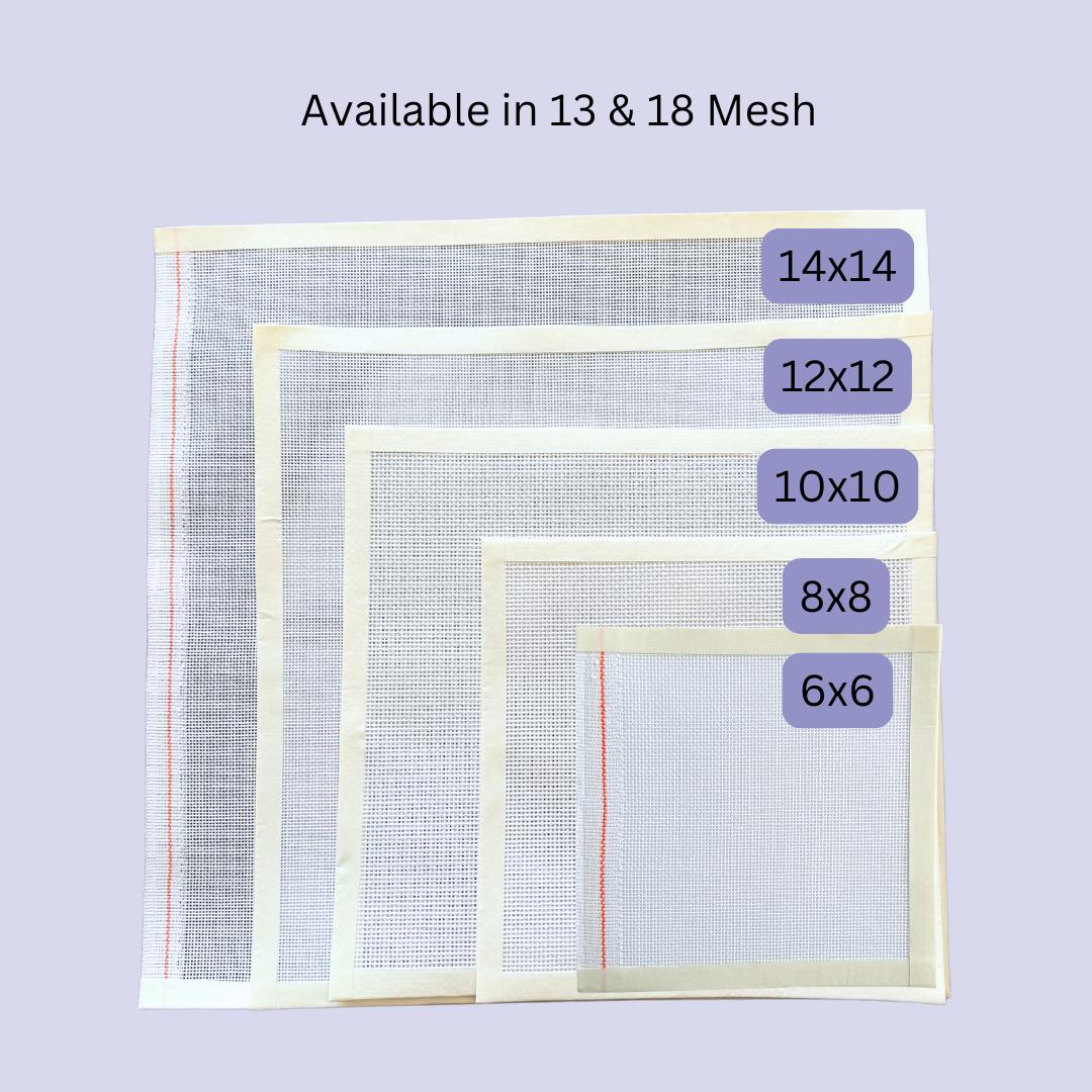 13 Mesh and 18 Mesh Blank Needlepoint Canvas: 8x8, 10x10, 12x12, 14x14