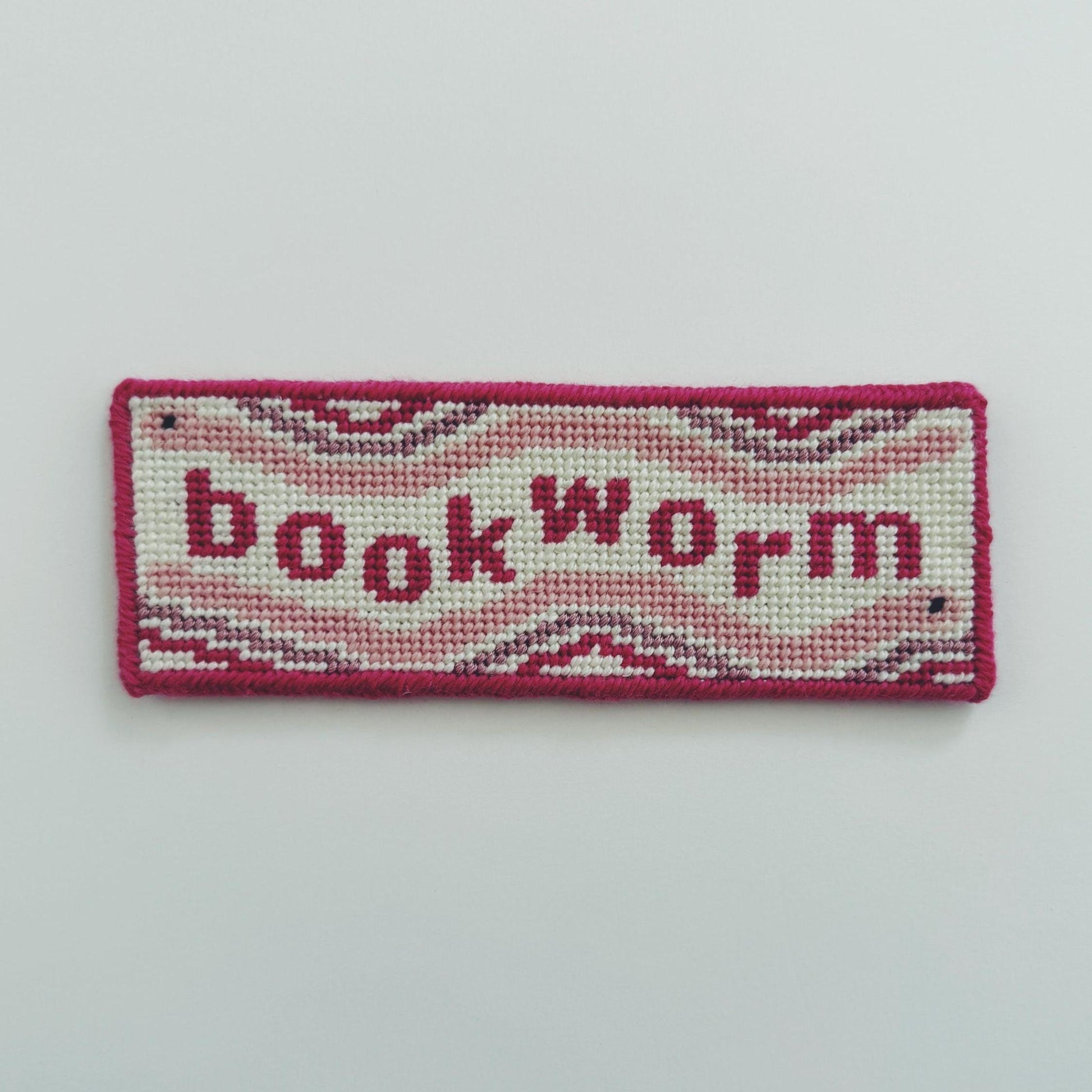 Needlepoint Bookmark: Bookworm, 13 mesh