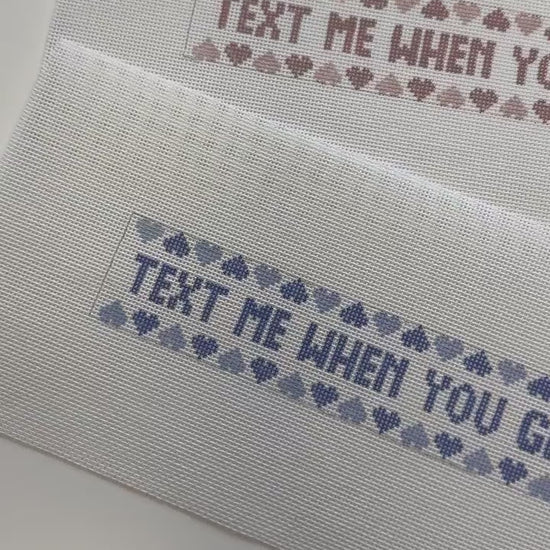 Text Me When You Get Home Needlepoint Canvas Key Fob
