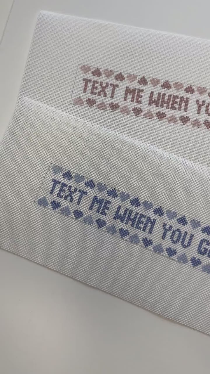 Text Me When You Get Home Needlepoint Canvas Key Fob